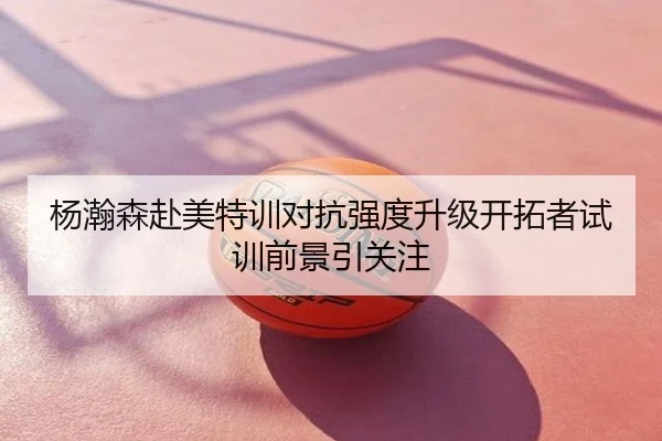 杨瀚森赴美特训对抗强度升级开拓者试训前景引关注